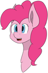 Size: 1723x2646 | Tagged: safe, artist:skylarpalette, pinkie pie, earth pony, big ears, bust, ear fluff, excited, female, fluffy, fluffy mane, happy, mare, poofy mane, simple background, simple shading, transparent background