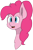 Size: 1723x2646 | Tagged: safe, artist:skylarpalette, pinkie pie, earth pony, pony, g4, big ears, bust, ear fluff, excited, female, fluffy, fluffy mane, happy, mare, poofy mane, simple background, simple shading, solo, transparent background