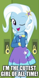 Size: 500x978 | Tagged: safe, edit, edited screencap, screencap, trixie, equestria girls, equestria girls specials, g4, my little pony equestria girls: better together, my little pony equestria girls: forgotten friendship, caption, cropped, image macro, meme, one eye closed, text