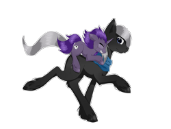 Size: 4000x3000 | Tagged: safe, artist:tomat-in-cup, oc, oc only, earth pony, pony, unicorn, clothes, duo, earth pony oc, horn, ponies riding ponies, riding, scarf, simple background, smiling, transparent background, unicorn oc, unshorn fetlocks