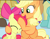 Size: 923x723 | Tagged: safe, screencap, apple bloom, applejack, earth pony, pony, equestria games, g4, my little pony: friendship is magic, adorabloom, apple sisters, cropped, cute, duo, eyes closed, female, jackabetes, noogie, open mouth, siblings, sisters, sitting, smiling