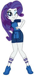 Size: 530x1094 | Tagged: safe, artist:gmaplay, rarity, equestria girls, g4, spoiler:comicequestriagirlsmarchradness, base used, blue eyes, clothes, cute, female, hand on hip, light skin, looking at you, one eye closed, purple mane, raribetes, shirt, shoes, shorts, simple background, smiling, sneakers, socks, solo, sports shorts, sporty style, t-shirt, transparent background, vector, wink
