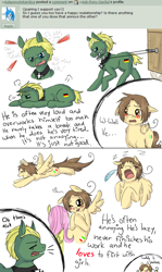Size: 610x1022 | Tagged: safe, artist:ask-pony-gerita, earth pony, pegasus, pony, angry, ask, bit gag, blushing, choker, comic, dialogue, eyes closed, female, flying, gag, hetalia, male, mare, one eye closed, onomatopoeia, ponified, sound effects, stallion, tired, wink, zzz