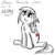 Size: 500x500 | Tagged: safe, artist:askponybrandenburg, pegasus, pony, ask, bored, brandenburg, chest fluff, crying, hetalia, implied princess luna, lonely, looking up, partial color, ponified, sitting, solo, talking