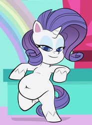 Size: 800x1080 | Tagged: safe, artist:scobionicle99, rarity, pony, unicorn, g4.5, my little pony: pony life, belly, belly button, big belly, bipedal, bipedal leaning, fat, female, leaning, mare, raritubby, smug, solo, standing, unshorn fetlocks