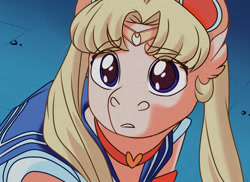Size: 1280x931 | Tagged: safe, artist:glitterstar2000, earth pony, pony, female, looking at you, mare, meme, ponified, sailor moon, sailor moon (series), sailor moon redraw meme, solo, tsukino usagi