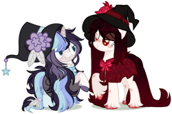 Size: 1280x851 | Tagged: safe, artist:t-tokyomoon, artist:tinyyeetbean, oc, oc only, oc:raven, oc:venefica, pony, unicorn, female, hat, mare, simple background, transparent background, witch hat