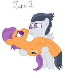 Size: 1280x1543 | Tagged: safe, artist:horroraceman93, rumble, tender taps, pony, g4, bridal carry, carrying, colt, duo, flying, gay, male, rumbletaps, shipping, simple background, transparent background