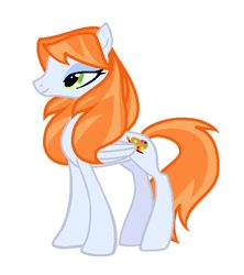 Size: 518x583 | Tagged: safe, artist:agdistis, oc, oc only, oc:ginger peach, pegasus, pony, drawthread, green eyes, orange hair, pegasus oc, simple background, solo, white background, wings