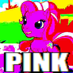 Size: 438x438 | Tagged: safe, edit, edited screencap, editor:logan jones, screencap, pinkie pie (g3), g3, g3.5, twinkle wish adventure, caption, cropped, dank memes, deep fried meme, meme