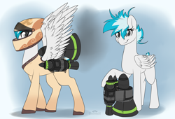 Size: 2949x2000 | Tagged: safe, artist:lionbun, oc, oc:rocket boost, pegasus, pony, commission, female, formula1, high res, jetpack, mare