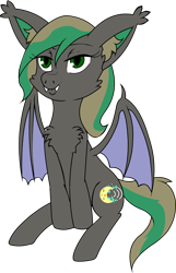 Size: 2570x4000 | Tagged: safe, artist:buttercupsaiyan, oc, oc only, oc:astral echo, bat pony, collaboration, simple background, solo, tiarawhy, transparent background, vector