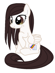 Size: 519x678 | Tagged: safe, artist:agdistis, pegasus, pony, artist insert, brown eyes, brown hair, drawthread, simple background, solo, white background, wings