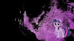 Size: 1920x1080 | Tagged: safe, artist:maximillianveers, artist:toruviel, edit, twilight sparkle, pony, unicorn, g4, abstract background, eyelashes, female, full body, hooves, horn, looking at you, mane, mare, nostrils, open mouth, raised hoof, smiling, smiling at you, solo, standing, tail, unicorn twilight, vector, wallpaper, wallpaper edit