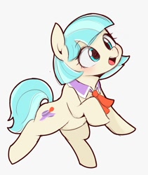 Size: 923x1096 | Tagged: safe, artist:manachaaaaaaaa, coco pommel, earth pony, pony, g4, blushing, cocobetes, cute, female, mare, necktie, open mouth, simple background, solo, white background