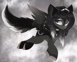 Size: 2048x1638 | Tagged: dead source, safe, artist:mysha, oc, oc only, oc:ishtar, sphinx, flying, i can't believe it's not magnaluna, looking at you, smiling, solo, style emulation