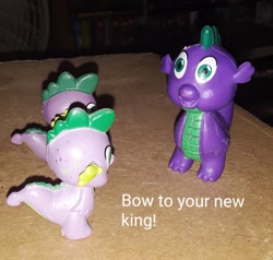 Size: 1280x1218 | Tagged: safe, spike, spike (g1), dragon, g4, bootleg, cake toppers, irl, photo, toy