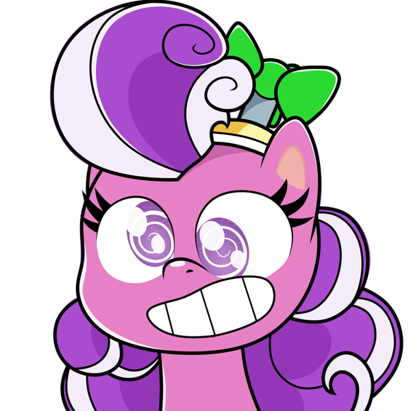 2378914 - safe, screwball, earth pony, pony, my little pony: pony life,  bean mouth, bust, derp, female, g4 to g4.5, mare, simple background,  smiling, solo, swirly eyes, transparent background - Derpibooru