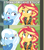 Size: 640x720 | Tagged: safe, edit, edited screencap, screencap, sunset shimmer, trixie, equestria girls, equestria girls specials, g4, my little pony equestria girls: better together, my little pony equestria girls: forgotten friendship, captain obvious, caption, comic, geode of empathy, image macro, magical geodes, meme, meta, no shit sherlock, op is a duck (reaction image), reaction image, screencap comic, smiling, smirk, text