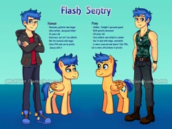 Size: 1280x960 | Tagged: safe, artist:ro994, flash sentry, pegasus, pony, equestria girls, g4, blue sneakers, boots, clothes, converse, cutie mark, human pony flash sentry, male, muscles, scar, self ponidox, shoes, simple background, sneakers, stallion, text