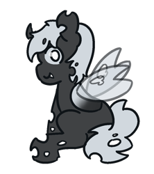 Size: 800x900 | Tagged: safe, artist:threetwotwo32232, oc, oc only, oc:silver lies, changeling, pony, simple background, solo, transparent background, white changeling