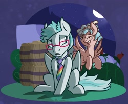 Size: 2320x1896 | Tagged: safe, artist:modularpon, artist:themodpony, cozy glow, feather flatterfly, pegasus, pony, g4, the summer sun setback, female, filly, glasses, male, necktie, stallion