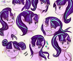 Size: 600x500 | Tagged: safe, artist:edline02, starlight glimmer, pony, unicorn, g4, alternate hairstyle, angry, equal cutie mark, female, s5 starlight, sketch, smiling, smirk, solo