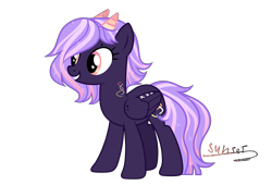 Size: 6188x4212 | Tagged: safe, alternate version, artist:mint-light, oc, oc only, original species, pony, eyelashes, grin, horns, signature, simple background, smiling, solo, text, transparent background