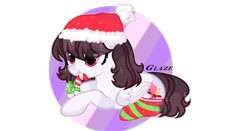 Size: 4352x2288 | Tagged: safe, artist:mint-light, oc, oc only, pegasus, pony, candy, candy cane, christmas, clothes, food, hat, holiday, pegasus oc, prone, santa hat, simple background, socks, solo, striped socks, transparent background, wings