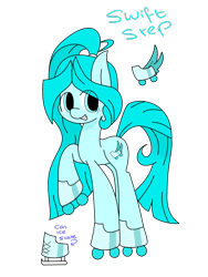 Size: 2121x2828 | Tagged: safe, artist:solstacesong, oc, oc only, oc:swift step, earth pony, pony, earth pony oc, high res, ice skates, skates, solo