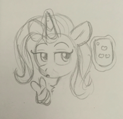 Size: 540x523 | Tagged: safe, artist:pink-pone, trixie, pony, unicorn, g4, bust, chest fluff, female, pencil drawing, portrait, solo, traditional art