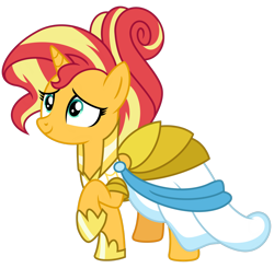 Size: 1024x1005 | Tagged: safe, artist:emeraldblast63, sunset shimmer, pony, unicorn, fake it 'til you make it, g4, clothes swap, cute, female, mare, shimmerbetes, simple background, solo, transparent background, warrior of inner strength