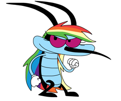 Size: 1123x936 | Tagged: safe, rainbow dash, cockroach, insect, g4, female, oggy and the cockroaches, simple background, solo, species swap, transparent background