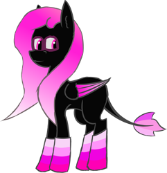 Size: 2043x2123 | Tagged: safe, artist:ponywka, oc, oc only, oc:anarchy, pony, clothes, colored wings, high res, leonine tail, simple background, socks, solo, standing, striped socks, transparent background, wings