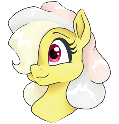 Size: 2040x2124 | Tagged: safe, artist:smirk, oc, oc only, oc:mutter butter, pony, bust, hair over one eye, ms paint, simple background, solo, transparent background