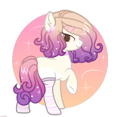Size: 2500x2400 | Tagged: safe, artist:mint-light, oc, oc only, earth pony, pony, clothes, earth pony oc, ethereal mane, high res, raised hoof, simple background, smiling, socks, starry mane, striped socks, transparent background, underhoof
