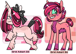 Size: 1494x1069 | Tagged: safe, artist:mrraapeti, oc, oc only, earth pony, pony, unicorn, chest fluff, colored sclera, female, mare, offspring, parent swap au, parent:bright mac, parent:cookie crumbles, parent:hondo flanks, parent:posey shy, parents:cookiebright, parents:poseyflanks