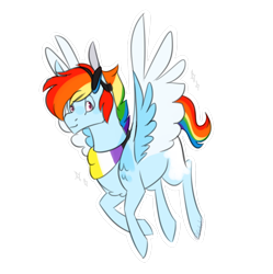 Size: 1280x1287 | Tagged: safe, artist:joburii, rainbow dash, pony, g4, clothes, female, nonbinary pride flag, pride, pride flag, scarf, simple background, solo, transparent background