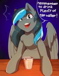 Size: 2457x3145 | Tagged: source needed, safe, artist:hakkids2, oc, oc only, oc:rainshadow, pegasus, pony, high res, solo, water