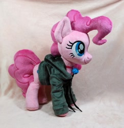 Size: 1280x1315 | Tagged: safe, artist:doctorkoda, pinkie pie, earth pony, pony, g4, clothes, hoodie, irl, photo, plushie, solo