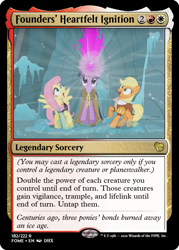 Size: 375x523 | Tagged: safe, edit, applejack, clover the clever, fluttershy, private pansy, smart cookie, twilight sparkle, g4, hearth's warming eve (episode), ccg, magic, magic the gathering, trading card, trading card edit