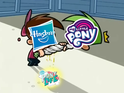 Size: 956x720 | Tagged: safe, edit, g4.5, my little pony: pony life, cosmo, drama, hasbro, logo, male, meme, op is trying to start shit so badly that it's kinda funny, pony life drama, shitposting, the fairly oddparents, timmy turner