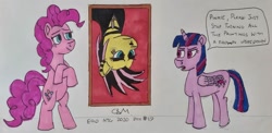 Size: 1673x817 | Tagged: safe, artist:rapidsnap, fluttershy, pinkie pie, twilight sparkle, alicorn, pony, g4, fluttergoth, traditional art, twilight sparkle (alicorn)