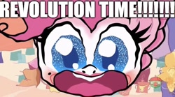 Size: 712x397 | Tagged: safe, edit, edited screencap, screencap, pinkie pie, earth pony, pony, g4.5, my little pony: pony life, princess probz, caption, clown makeup, excessive exclamation marks, image macro, joker (2019), makeup, pinkie joker, revolution, screaming, text, the joker, treehouse logo, we live in a society