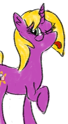 Size: 845x1535 | Tagged: safe, artist:bryastar, oc, oc only, oc:bright star, pony, unicorn, :p, tongue out