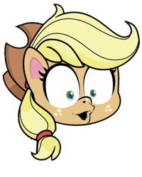 Size: 1455x1823 | Tagged: safe, edit, edited screencap, editor:piro_pie, screencap, applejack, earth pony, pony, g4, g4.5, my little pony: pony life, the best of the worst, emote, female, pogchamp, poggers, simple background, solo, transparent background