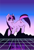 Size: 700x1020 | Tagged: safe, artist:wintershibe, twilight sparkle, pony, unicorn, g4, female, reflection, solo, synthwave grid, unicorn twilight