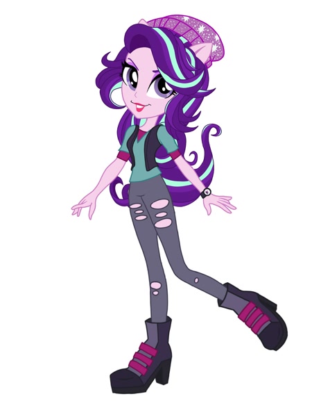 2380842 - safe, artist:joshisgae, starlight glimmer, equestria girls,  beanie, hat, solo - Derpibooru