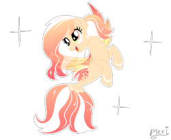 Size: 804x660 | Tagged: safe, artist:mint-light, oc, oc only, oc:peach juice, pony, seapony (g4), eyelashes, open mouth, seaponified, signature, simple background, smiling, solo, species swap, transparent background