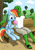 Size: 1340x1895 | Tagged: safe, artist:eels, rainbow dash, oc, oc:anon, human, pegasus, pony, g4, bench, cute, duo, female, food, human and pony, ice cream, ice cream cone, licking, mare, sandals, scenery, sitting, tongue out, tree